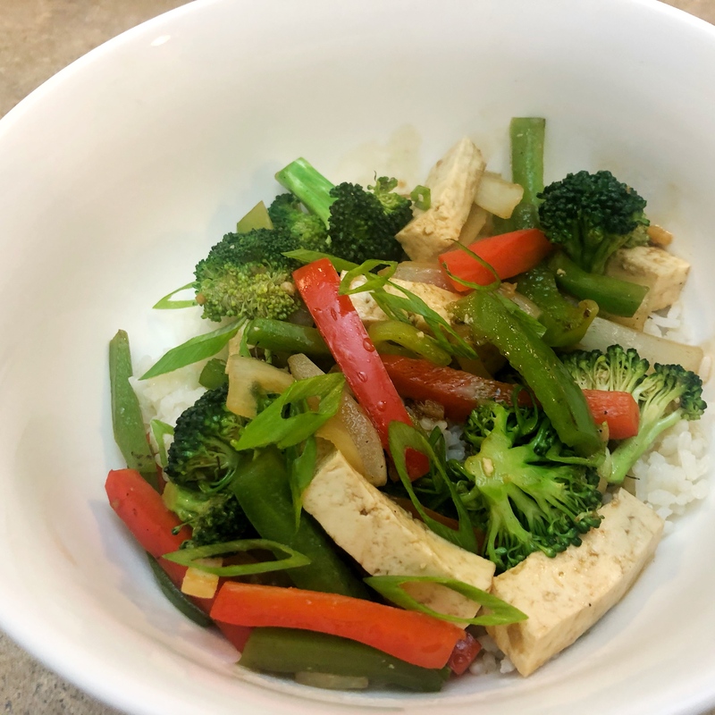 Stir fry with orange ginger sriracha&nbsp;sauce
